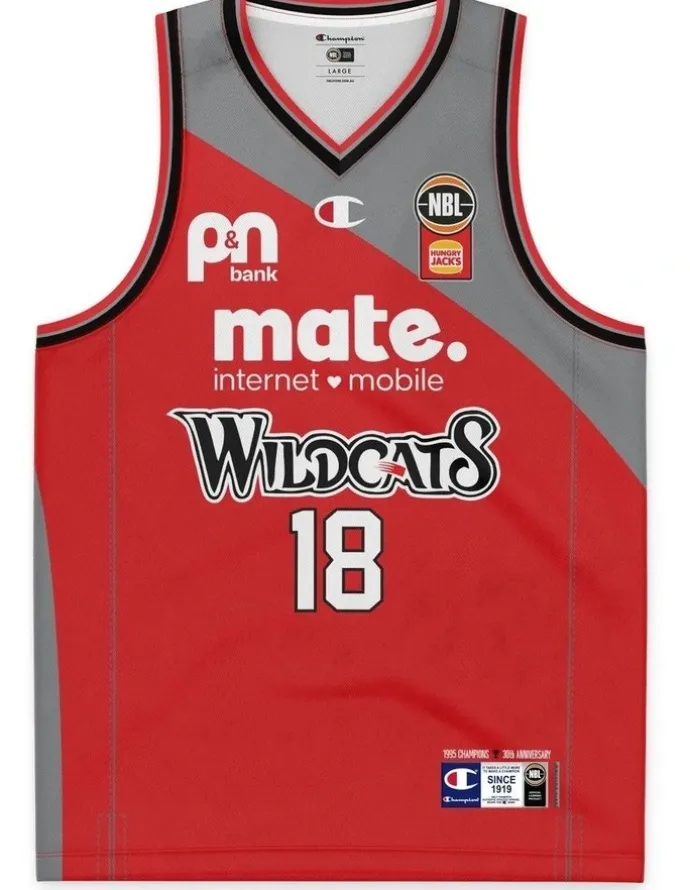 NBL Store Perth Wildcats 25/26 Retro Round Jersey in Mason Jones
