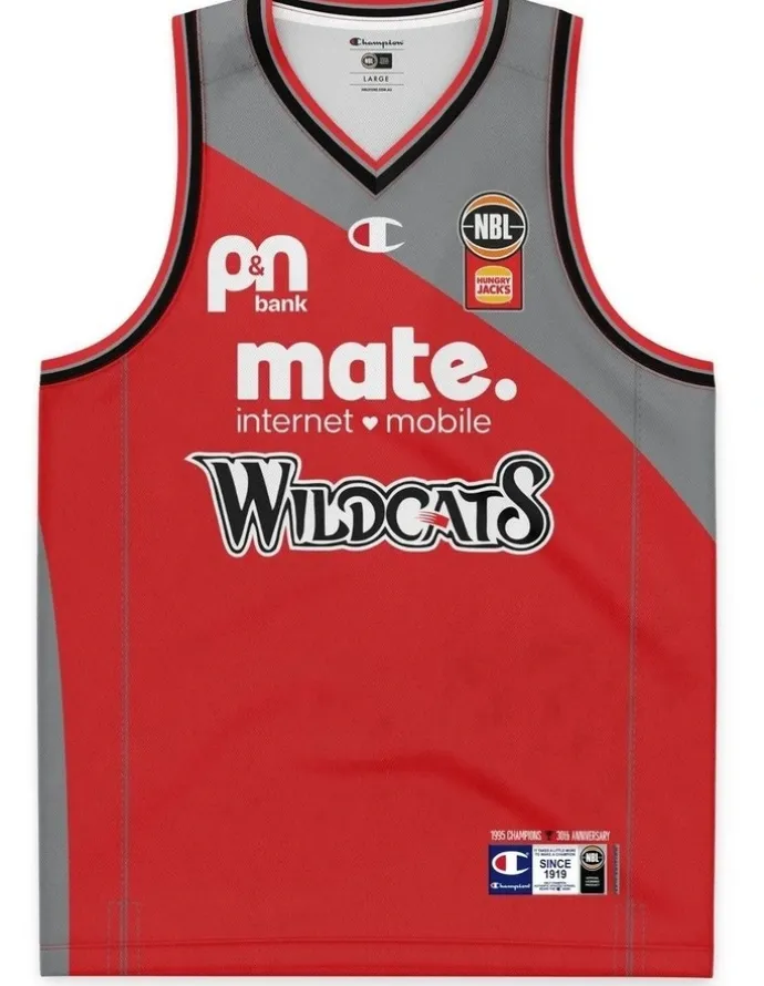 NBL Store Perth Wildcats 25/26 Retro Round Jersey in Red