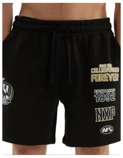 Nena & Pasadena AFL Collingwood Prime Trackshorts in Jet Black