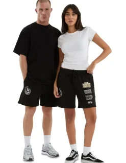 Nena & Pasadena AFL Collingwood Prime Trackshorts in Jet Black