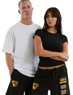 Nena & Pasadena AFL Hawthorn Prime Trackshorts in Jet Black
