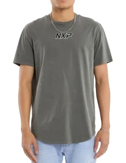 Nena & Pasadena All For One Dual Curved Tee in Grey