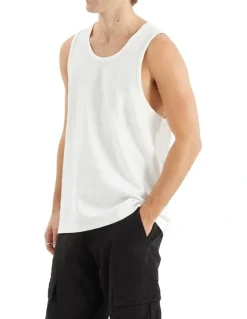 Nena & Pasadena Asheville Relaxed Singlet in Natural White