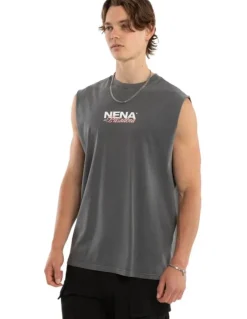 Nena & Pasadena Demand Relaxed Muscle Tank in Grey