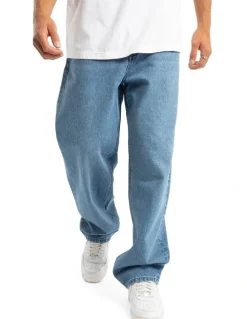 Nena & Pasadena Drive Athletic Baggy Jean in Blue