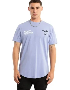 Nena & Pasadena Finest Dual Curved Tee in Pigment Thistle Down