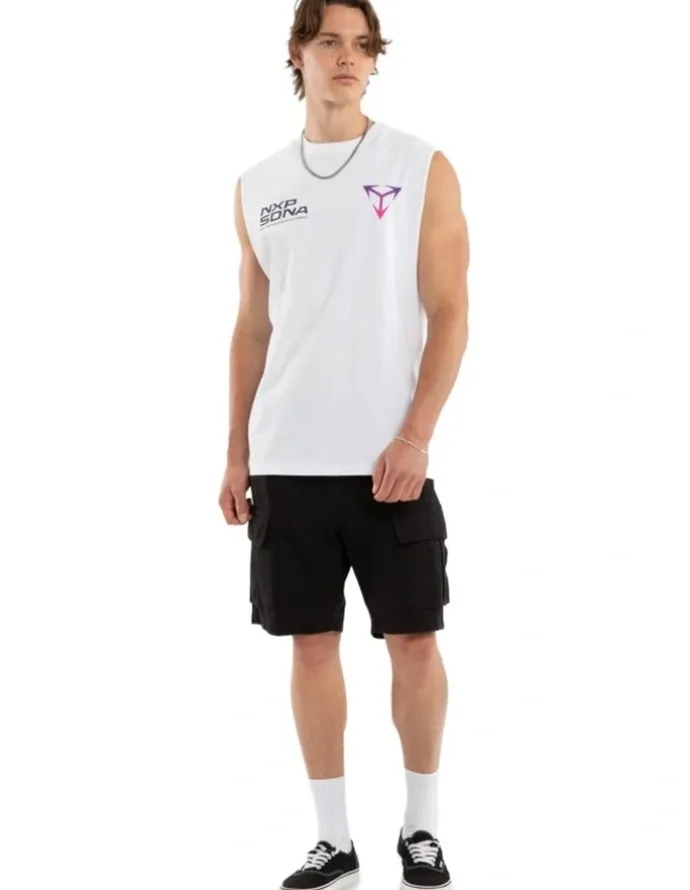 Nena & Pasadena Finest Relaxed Muscle Tank in White