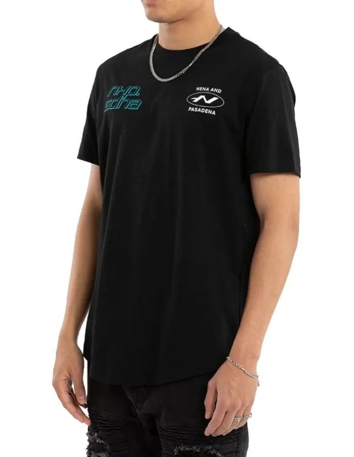 Nena & Pasadena Independent Dual Curved Tee in Black