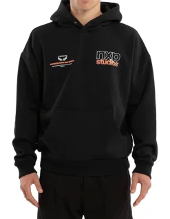 Nena & Pasadena Major Box Fit Hoodie in Black