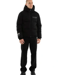 Nena & Pasadena Onus Hoodied Puffer in Black