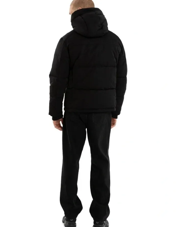 Nena & Pasadena Onus Hoodied Puffer in Black