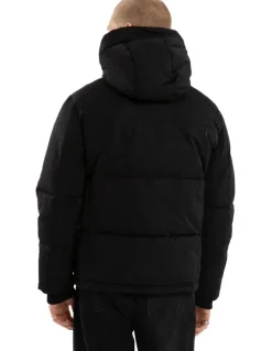 Nena & Pasadena Onus Hoodied Puffer in Black