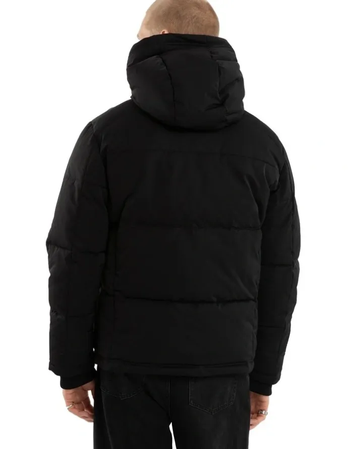 Nena & Pasadena Onus Hoodied Puffer in Black