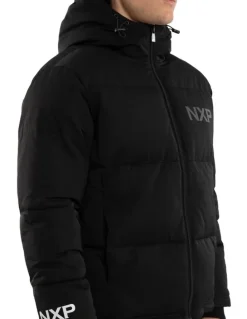 Nena & Pasadena Onus Hoodied Puffer in Black