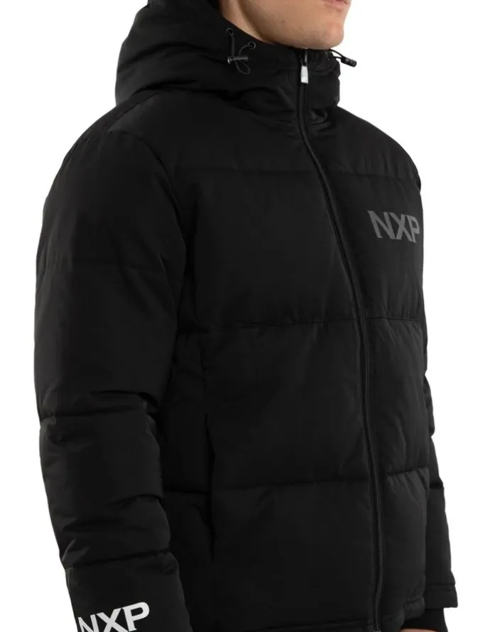 Nena & Pasadena Onus Hoodied Puffer in Black