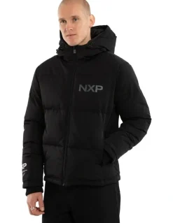 Nena & Pasadena Onus Hoodied Puffer in Black