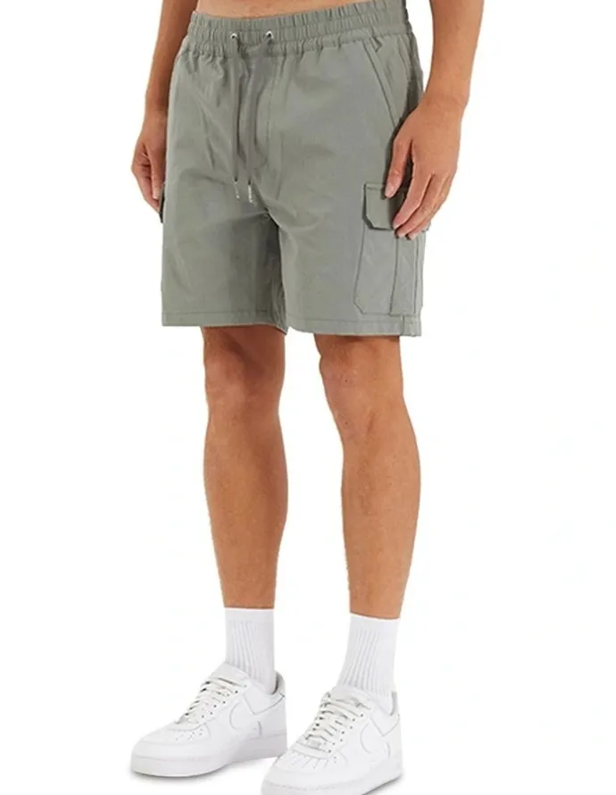 Nena & Pasadena S150 Slim Stretch Cargo Short in Grey