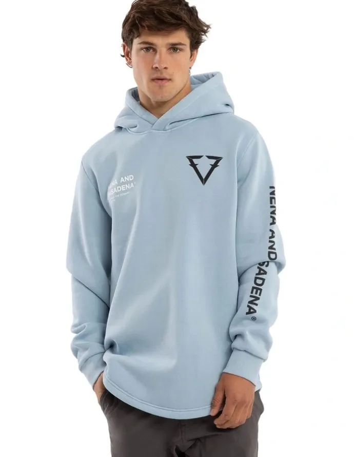 Nena & Pasadena Track Dual Curved Hoodie in Blue