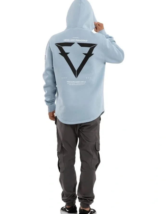 Nena & Pasadena Track Dual Curved Hoodie in Blue