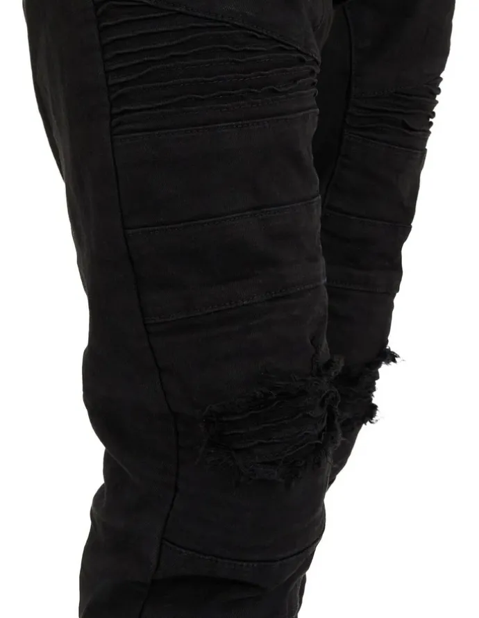 Nena & Pasadena Viper Denim Jogger in Black