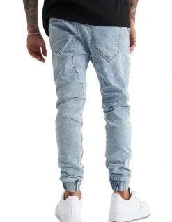 Nena & Pasadena Viper Denim Jogger in Portland Blue