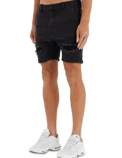 Nena & Pasadena Viper Denim Short in Black