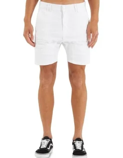 Nena & Pasadena Viper Denim Short in White