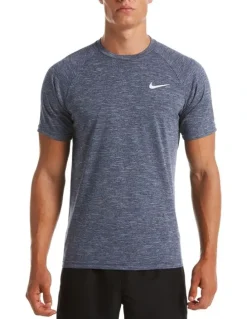 Nike Swim Heather Short Sleeve Hydroguard in Dusty Blue