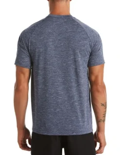 Nike Swim Heather Short Sleeve Hydroguard in Dusty Blue
