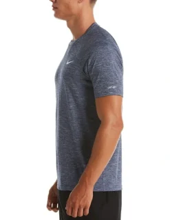 Nike Swim Heather Short Sleeve Hydroguard in Dusty Blue