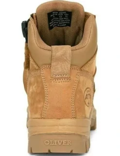 Oliver Zip Sided Composite Safety Toe AT 45650Z Work Boots 130mm in Stone