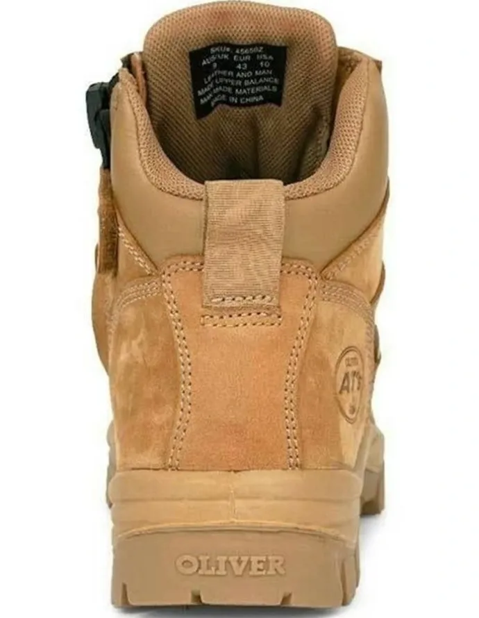 Oliver Zip Sided Composite Safety Toe AT 45650Z Work Boots 130mm in Stone