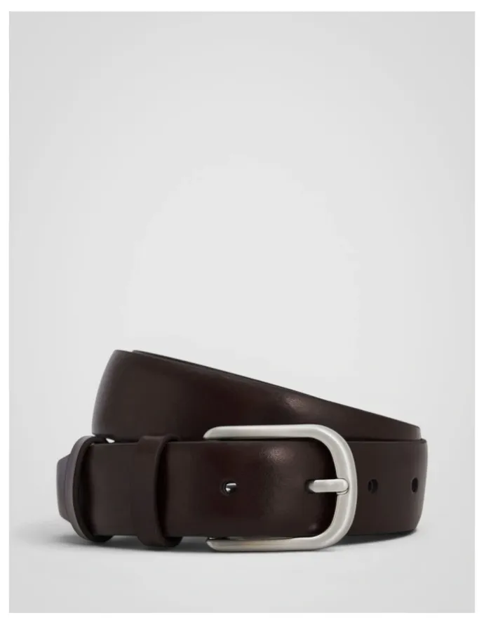 Oroton Axel 30Mm Belt in Dark Chocolate