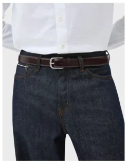 Oroton Axel 30Mm Belt in Dark Chocolate
