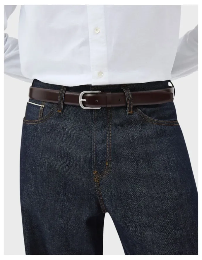 Oroton Axel 30Mm Belt in Dark Chocolate