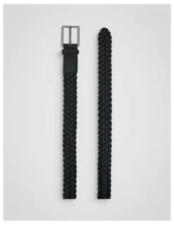 Oroton Freddie Woven 35Mm Belt in Black