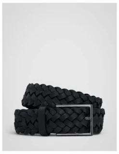 Oroton Freddie Woven 35Mm Belt in Black