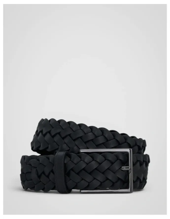 Oroton Freddie Woven 35Mm Belt in Black