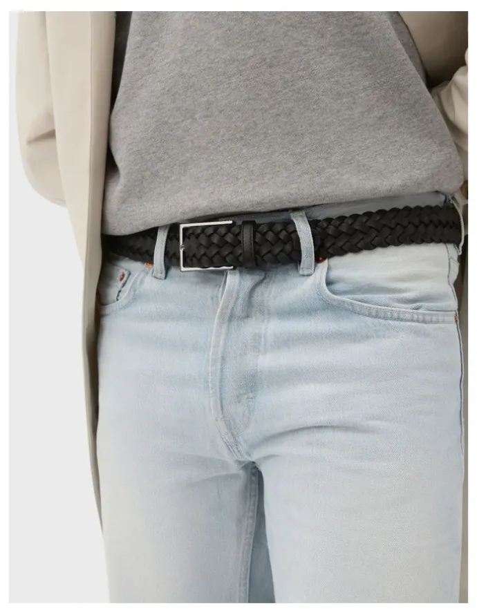 Oroton Freddie Woven 35Mm Belt in Black