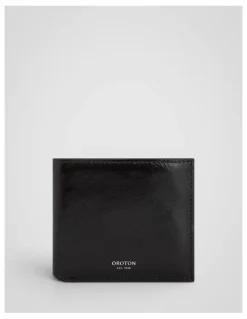 Oroton Jordan Crackle Bifold Wallet in Dark Chocolate