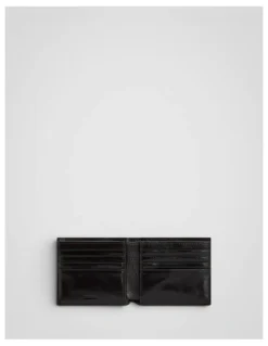 Oroton Jordan Crackle Bifold Wallet in Dark Chocolate