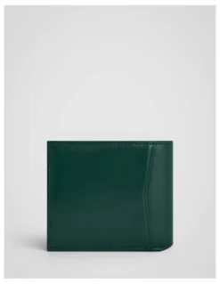 Oroton Jordan Crackle Bifold Wallet in Emerald