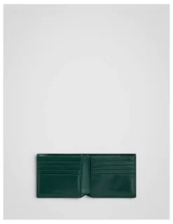 Oroton Jordan Crackle Bifold Wallet in Emerald