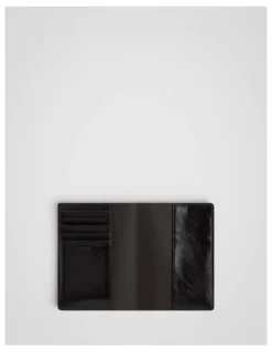 Oroton Jordan Crackle Passport Holder in Dark Chocolate