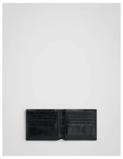 Oroton Jordan Texture Bifold Wallet in Black