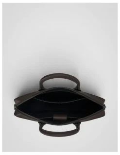 Oroton Larsen Briefcase in Dark Chocolate