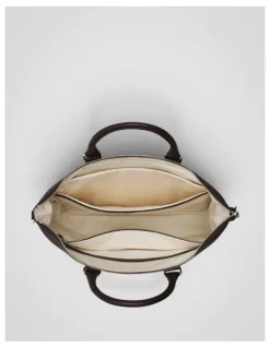 Oroton Paxton Briefcase in Dark Chocolate