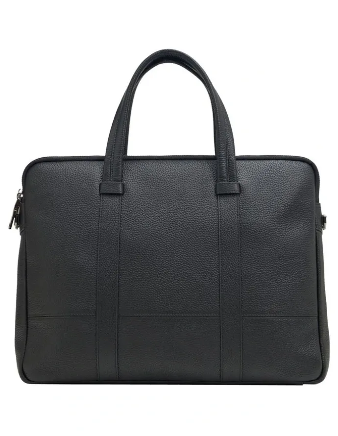 Oxford Atlas Leather Business Laptop Bag in Black