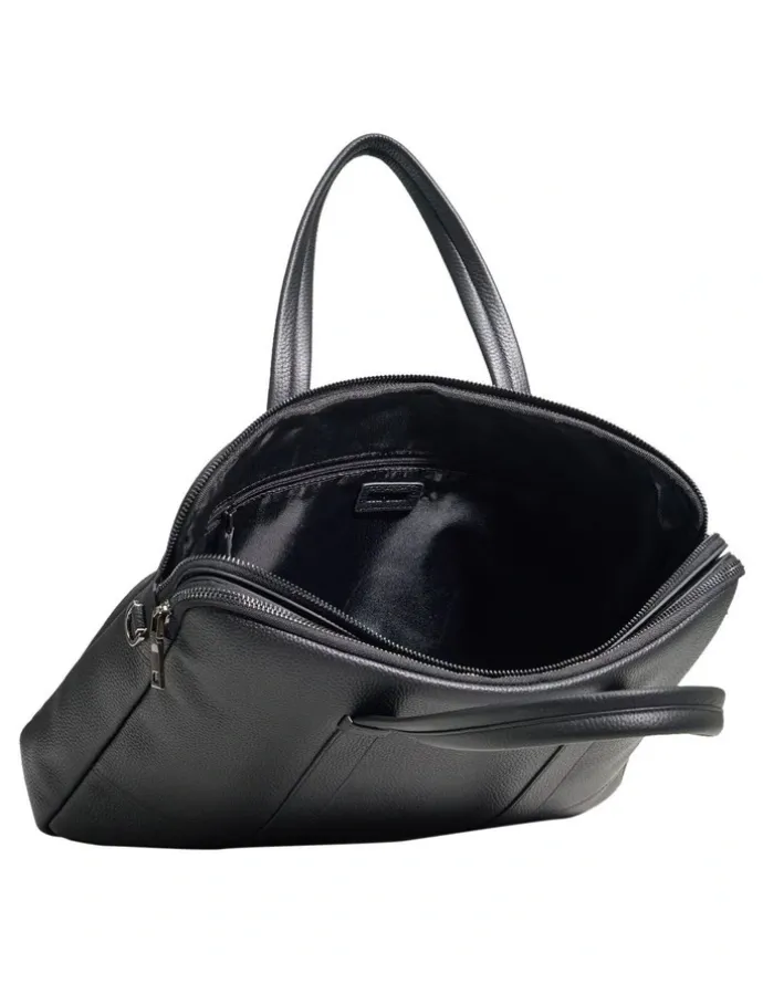Oxford Atlas Leather Business Laptop Bag in Black