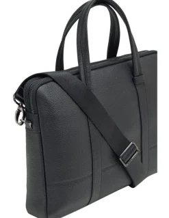 Oxford Atlas Leather Business Laptop Bag in Black